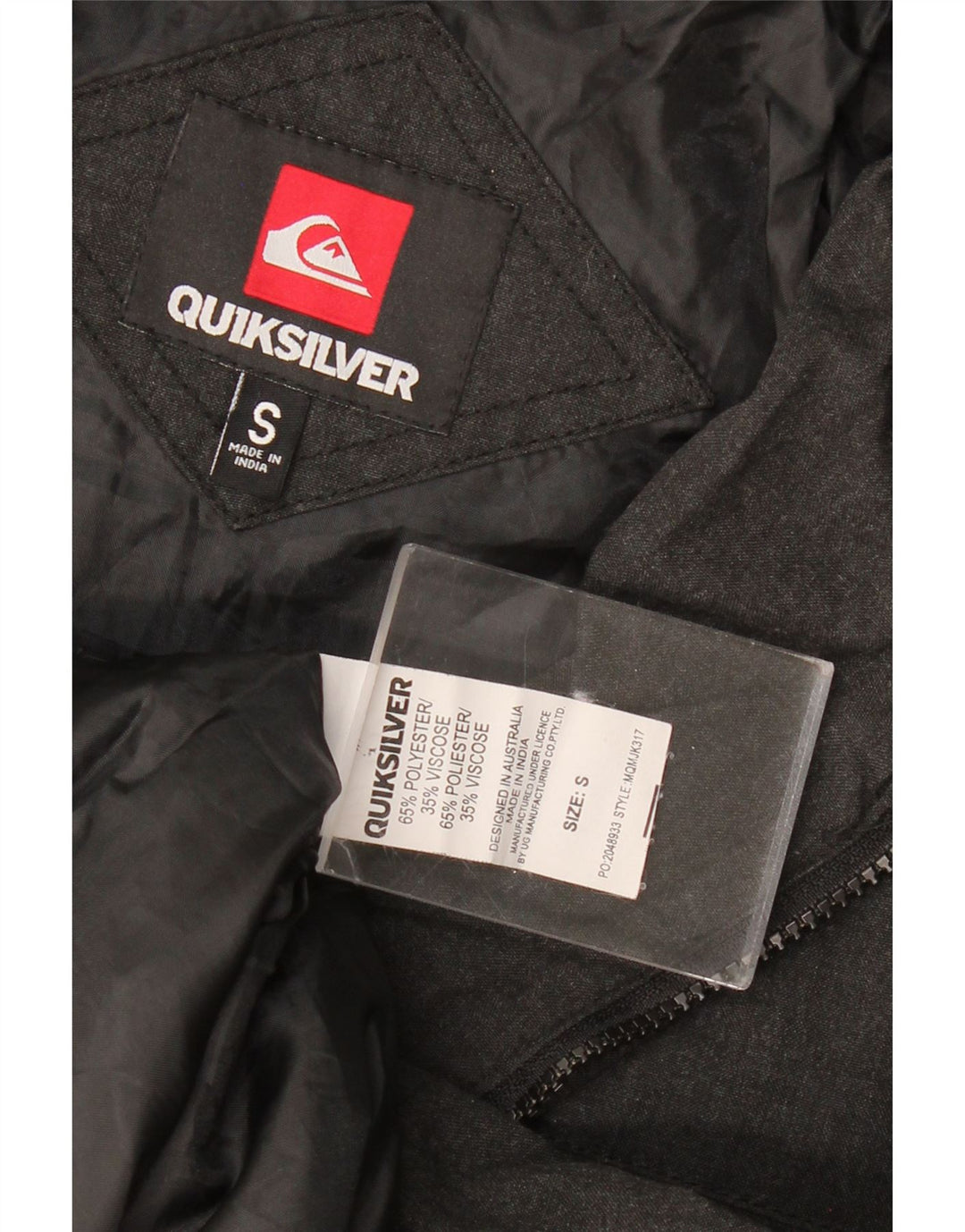 Мужской бомбер QUIKSILVER в стиле милитари, Великобритания 36, маленький, серый, полиэстер