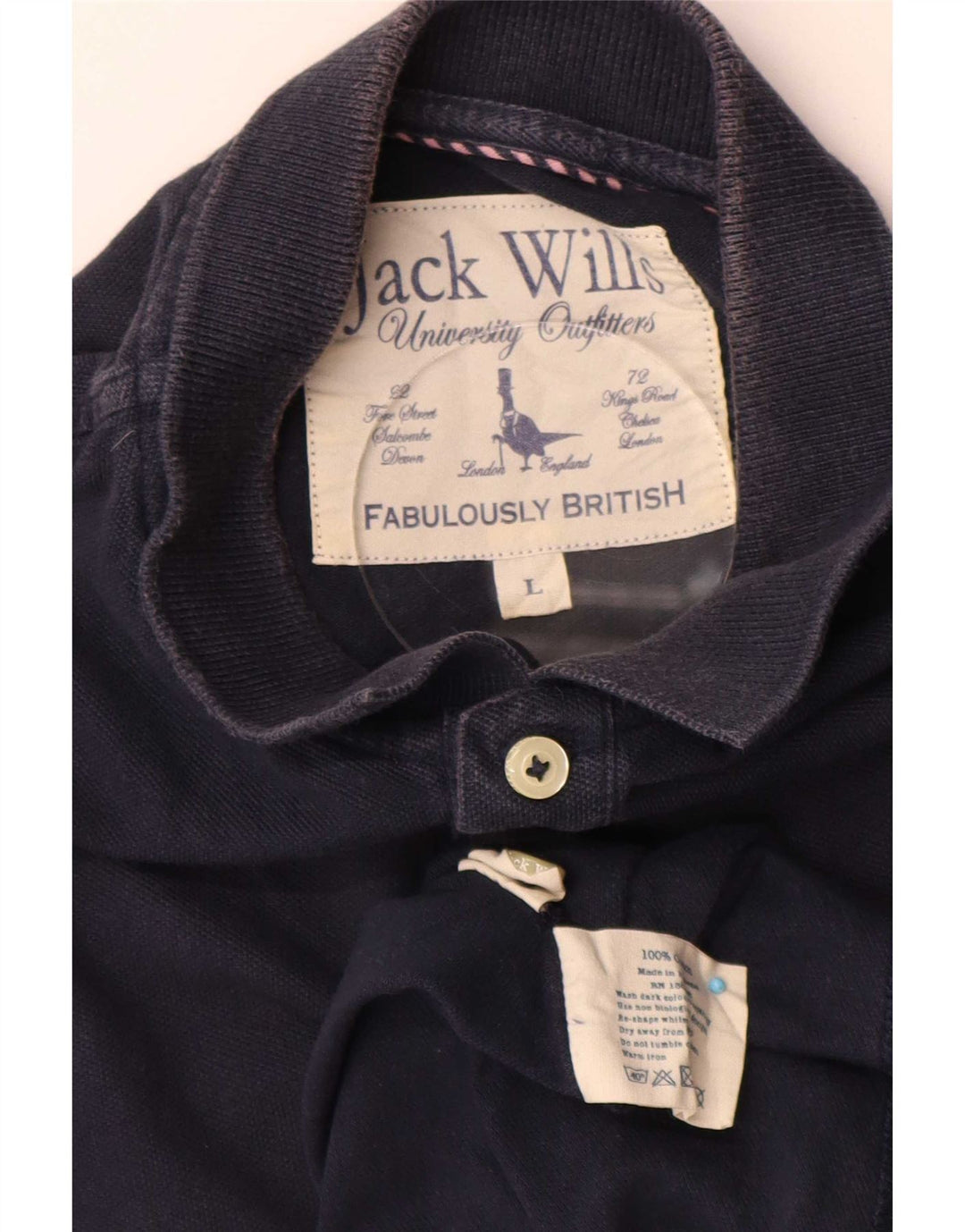 Мужская рубашка-поло Jack Wills, темно-синяя, хлопковая