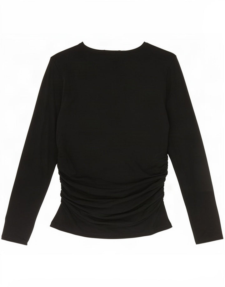 Женский топ с длинным рукавом Marks & Spencer UK 14, большой черный акрил