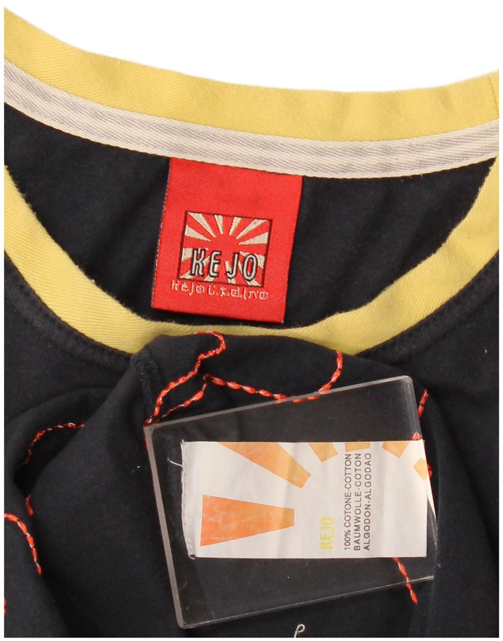 Kejo Мужская футболка с рисунком Top XL Темно-синий хлопок