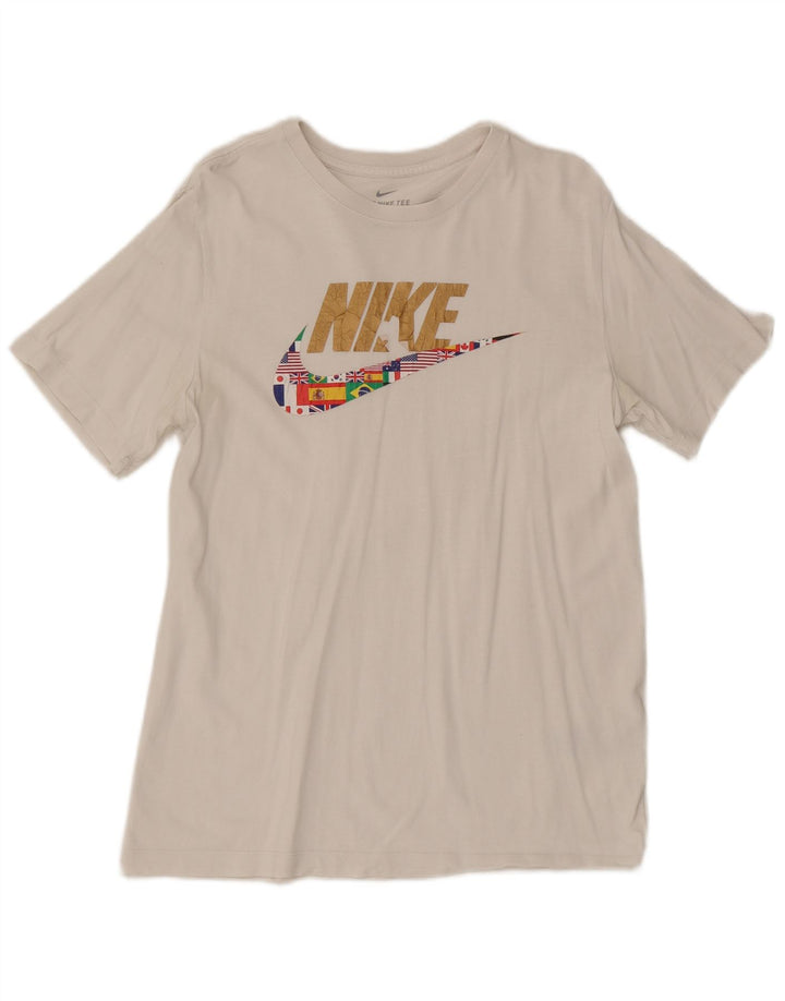 Мужская футболка с рисунком Nike, средний белый хлопок, белый цвет