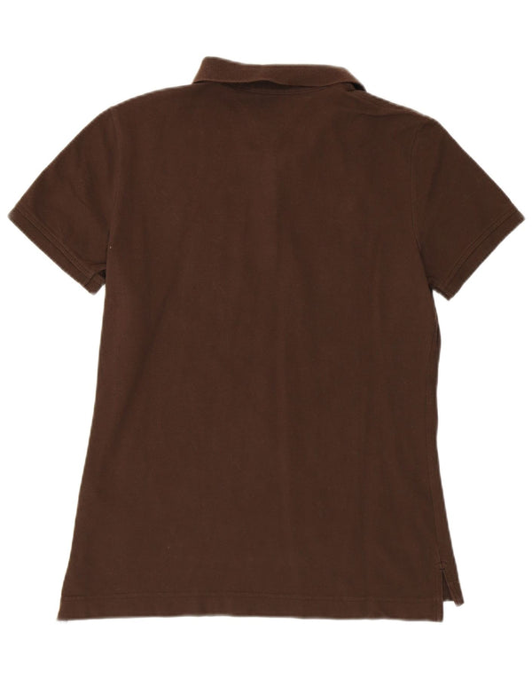 TOMMY HILFIGER Женская рубашка поло классического кроя UK 12 средний коричневый хлопок