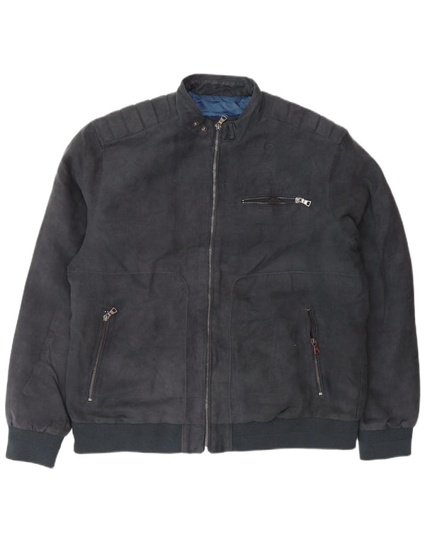 Мужская куртка-бомбер Marks & Spencer UK 42 XL, темно-синий полиэстер