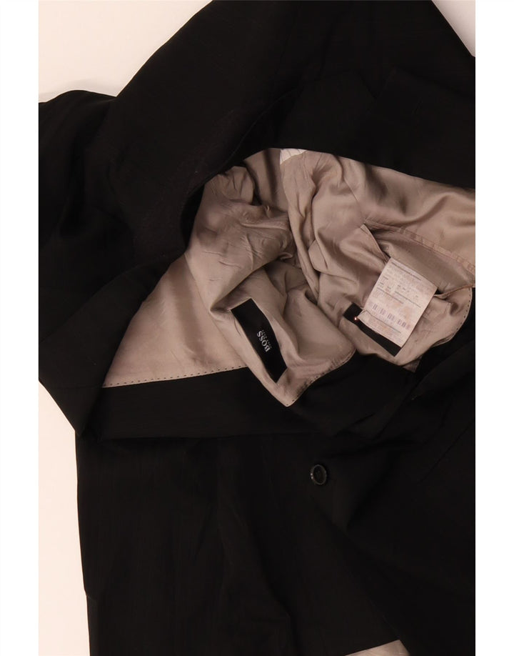 Мужской пиджак HUGO BOSS на 2 пуговицах EU 60 5XL, черный из натуральной шерсти