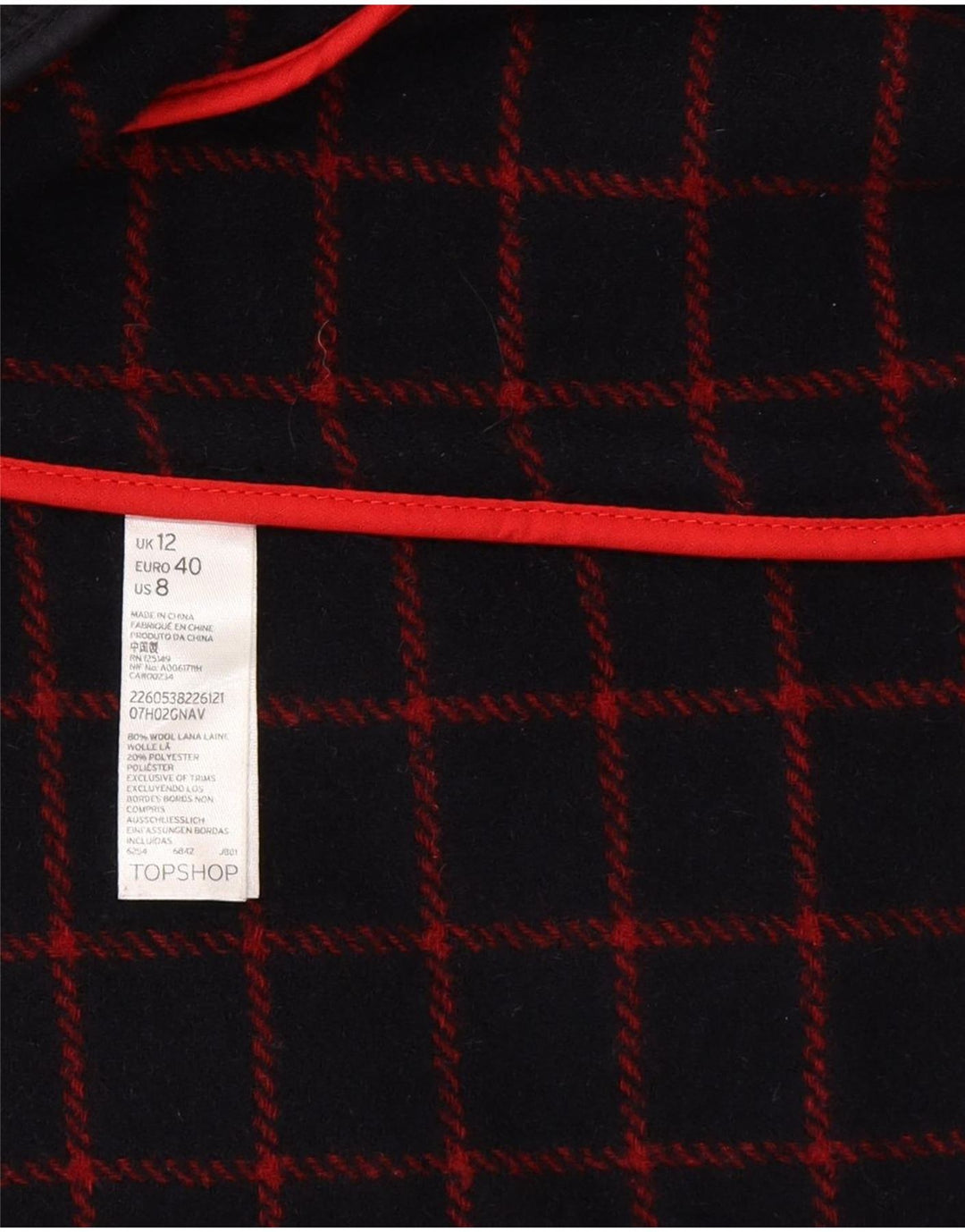 Женский дафлкот с капюшоном Topshop UK 12, средний темно-синий, шерсть