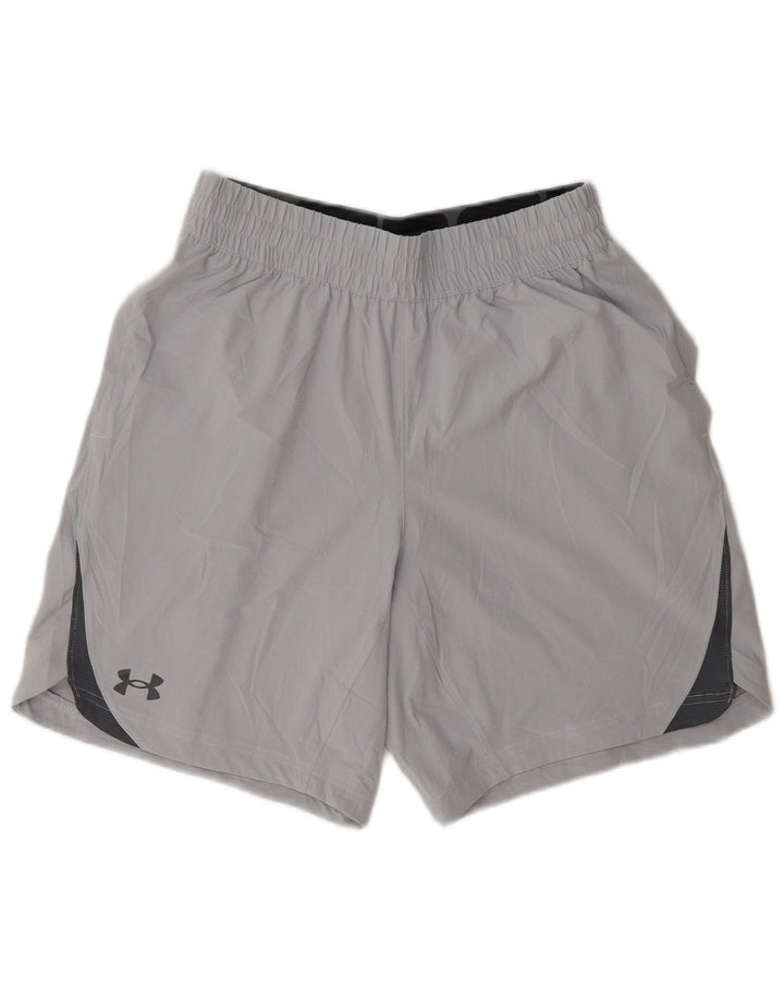 Мужские спортивные шорты с графическим рисунком Under Armour, маленькие серые, полиэстер с цветными блоками