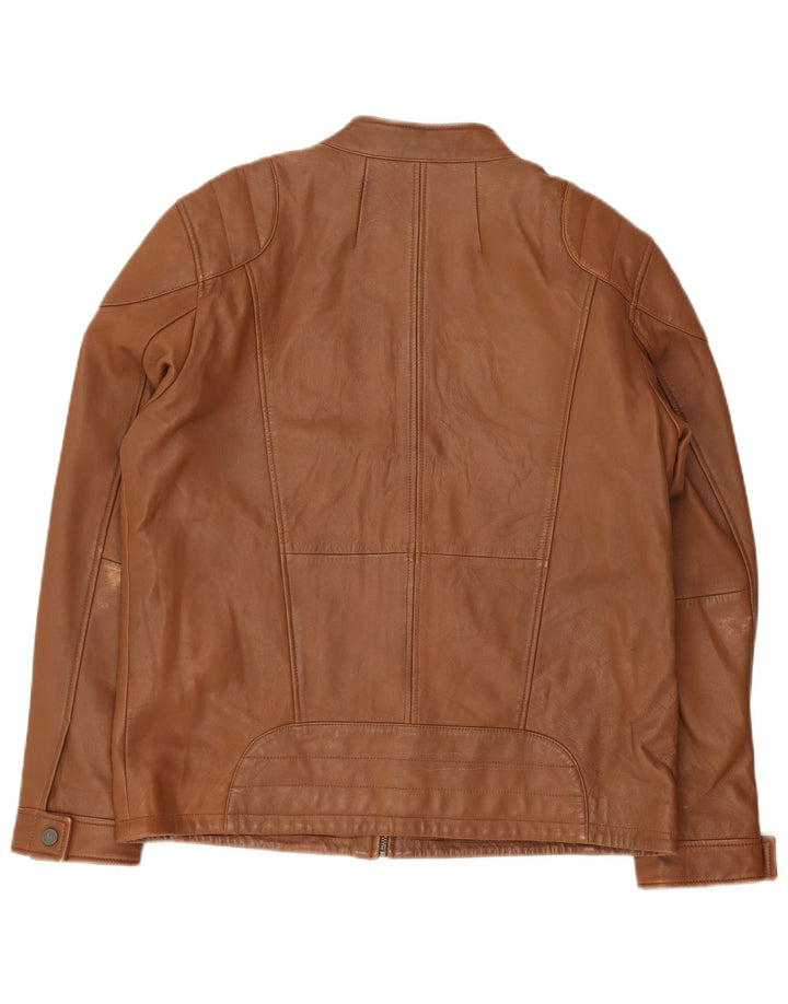 Мужская кожаная косуха Bruno Banani UK 44 2XL коричневая