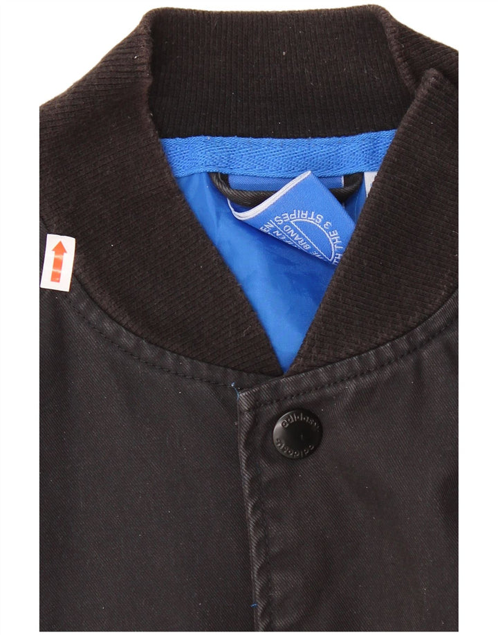 Мужская университетская куртка Adidas UK 38, средний черный, хлопок с цветными блоками