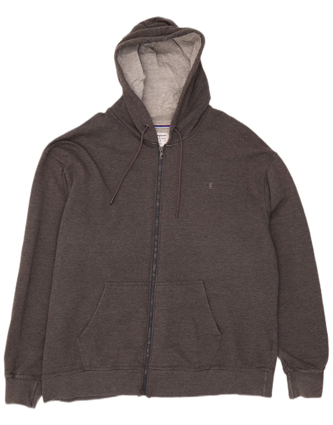 Мужской свитер с капюшоном на молнии Champion 2XL, серый хлопок