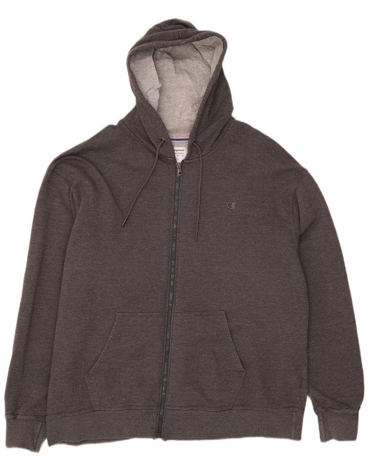 Мужской свитер с капюшоном на молнии Champion 2XL, серый хлопок