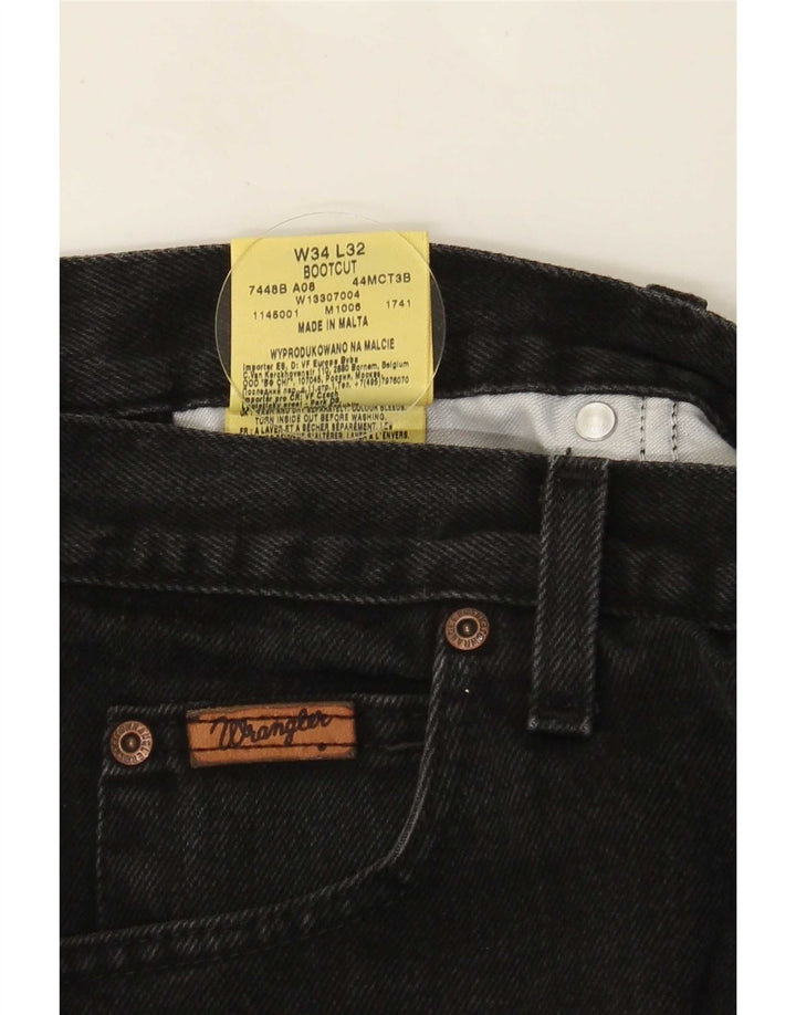 Мужские джинсы Wrangler Bootcut W34 L27, черные, хлопковые