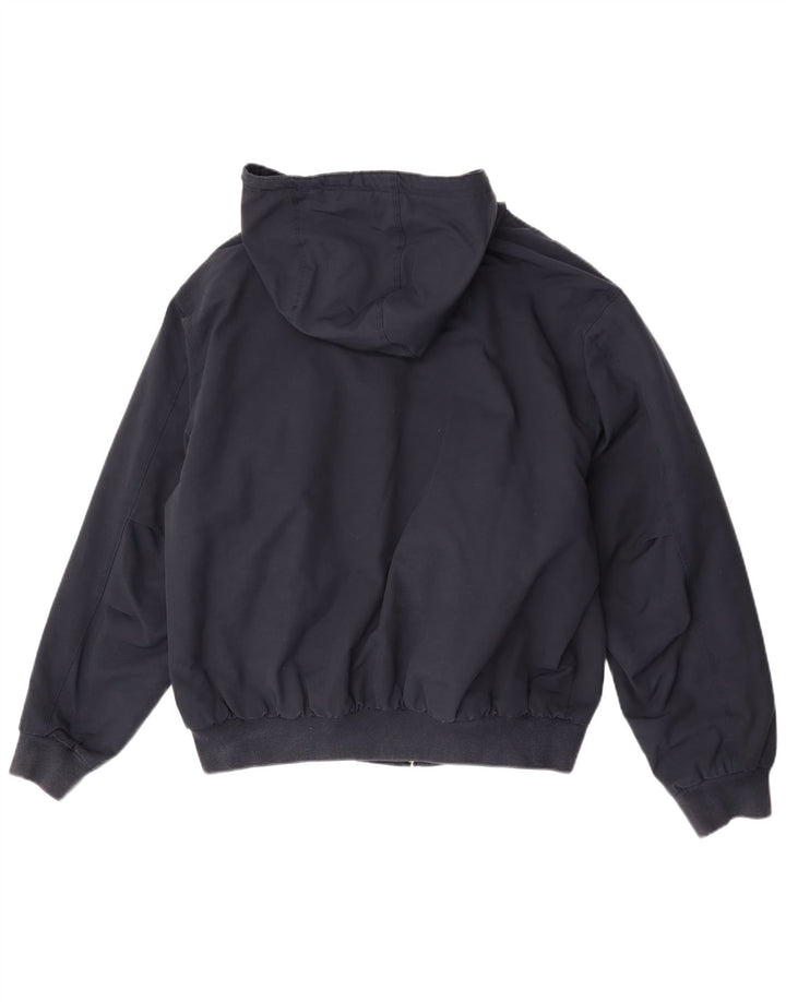 Мужская куртка-бомбер Lacoste с капюшоном, размер 54 XL, темно-синий полиэстер