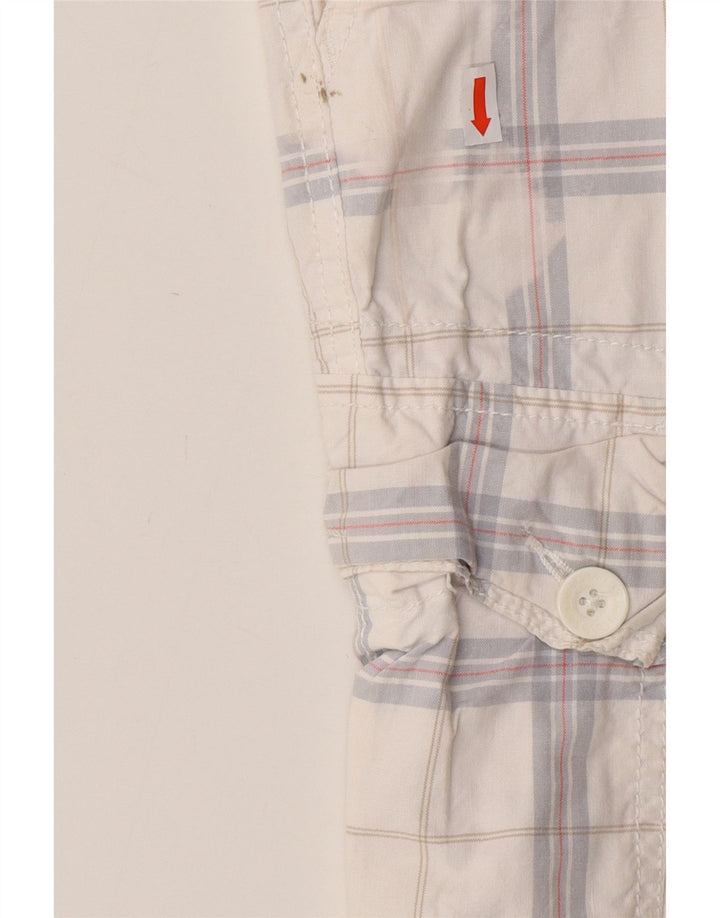 CALVIN KLEIN Мужские шорты карго W32, средний белый цвет, хлопок в клетку