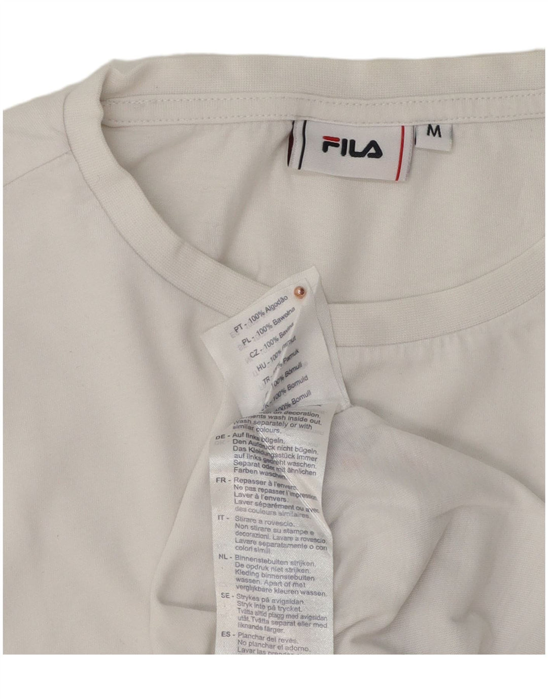 Fila Мужская футболка с рисунком Топ среднего размера, белый хлопок