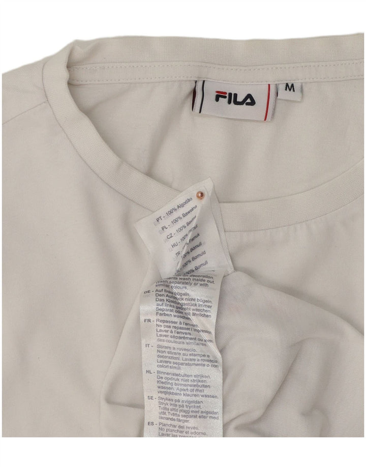 Fila Мужская футболка с рисунком Топ среднего размера, белый хлопок