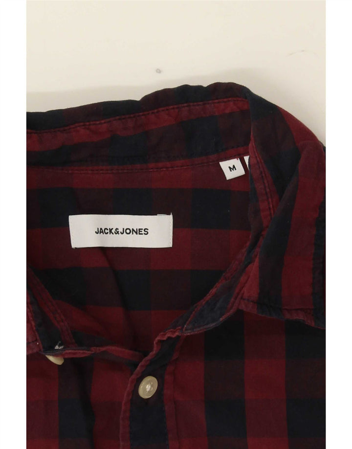 Мужская рубашка Jack & Jones среднего цвета бордового цвета в клетку