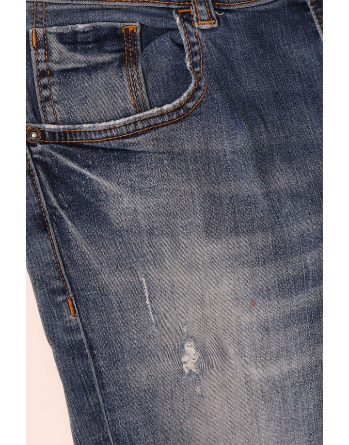 Женские потертые джинсы скинни Zara W28 L27 синие