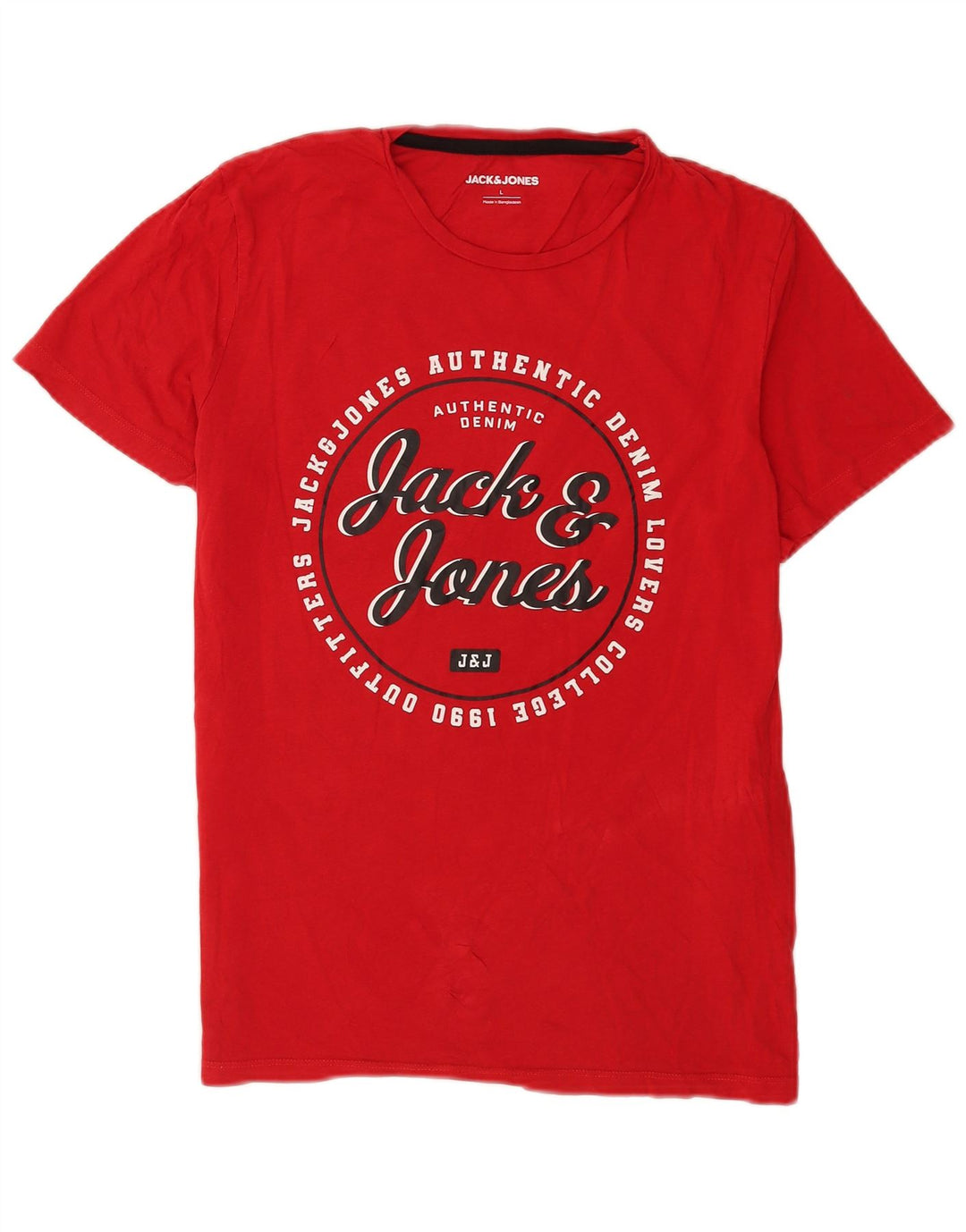 Мужская футболка Jack & Jones Regular с рисунком, большой красный хлопковый топ