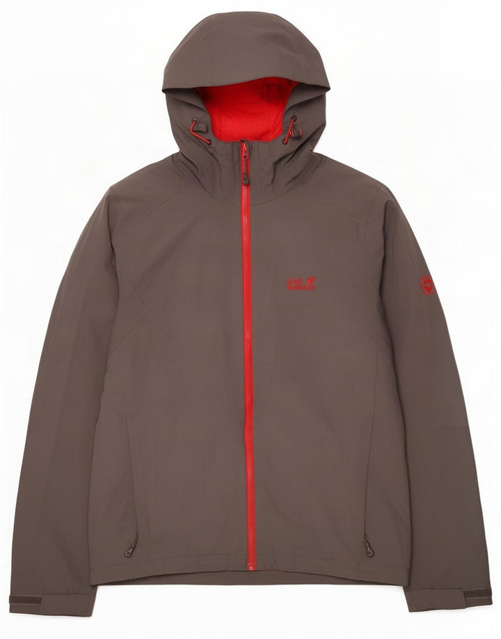 Мужская ветровка Jack Wolfskin с капюшоном, Великобритания 36/38, средний серый полиэстер
