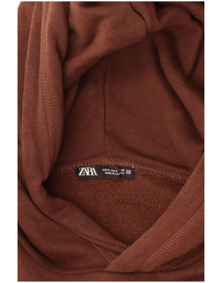 Женский джемпер с капюшоном Zara UK 10, маленький коричневый