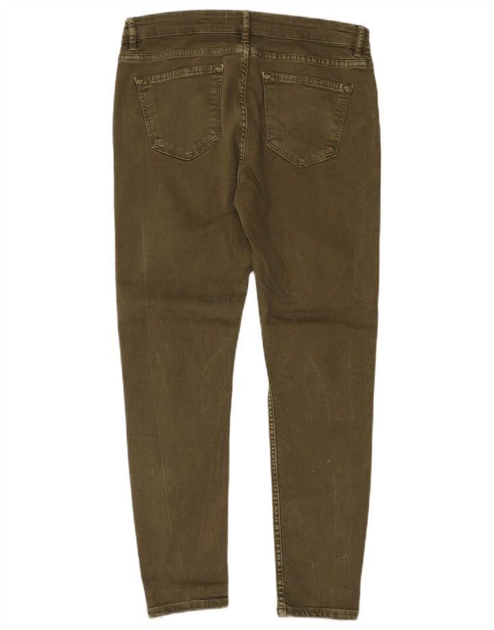 Женские джинсы узкого кроя Zara EU 40 Medium W30 L27 Хаки с цветными блоками