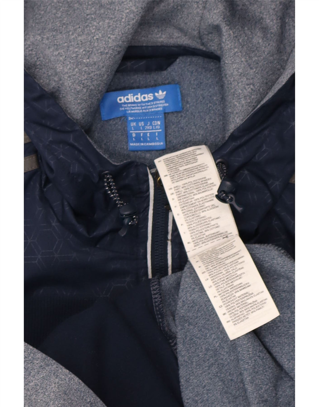 Мужской спортивный костюм Adidas с капюшоном, верхняя куртка, большой темно-синий, цветной блок