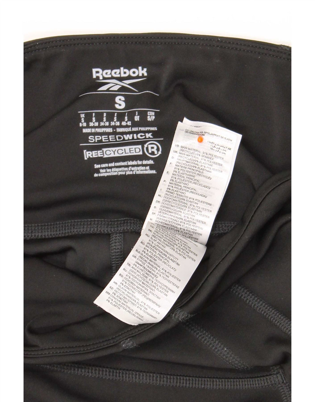 Женские леггинсы Reebok UK 8/10, маленькие, черные, полиэстер