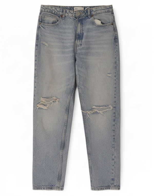 Женские зауженные джинсы Zara EU 38, маленькие W28 L28, синие, хлопок