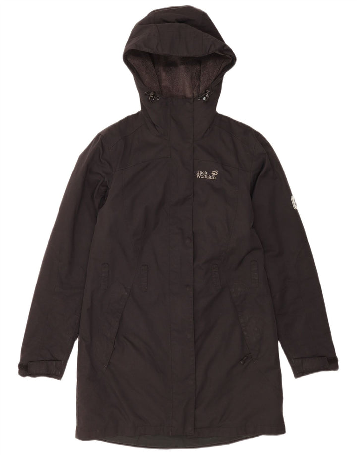 Женская ветровка большого размера с капюшоном Jack Wolfskin UK 10, маленькая, черная
