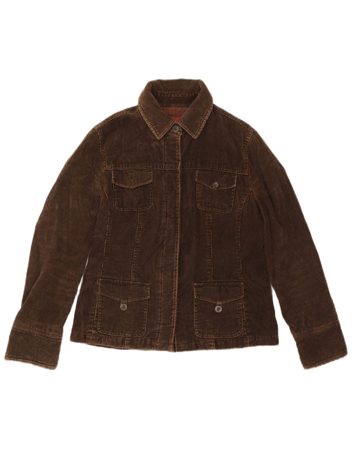 Женская вельветовая куртка MONSONON UK 10, маленькая, коричневый, хлопок