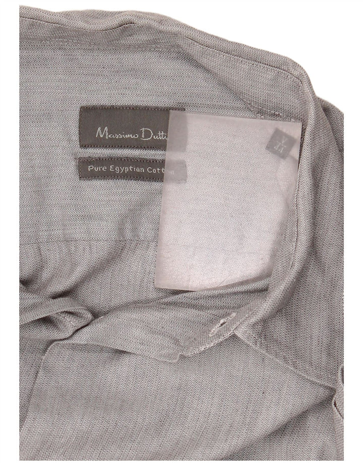 Мужская рубашка Massimo Dutti, размер 44 XL, серая, хлопок