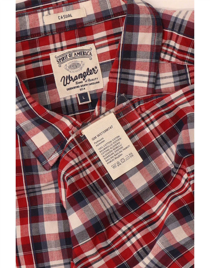Мужская рубашка Wrangler, большая красная клетка, хлопок