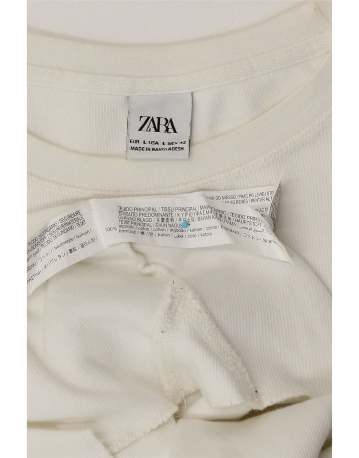 Мужской топ Zara с длинным рукавом, большой белый хлопок