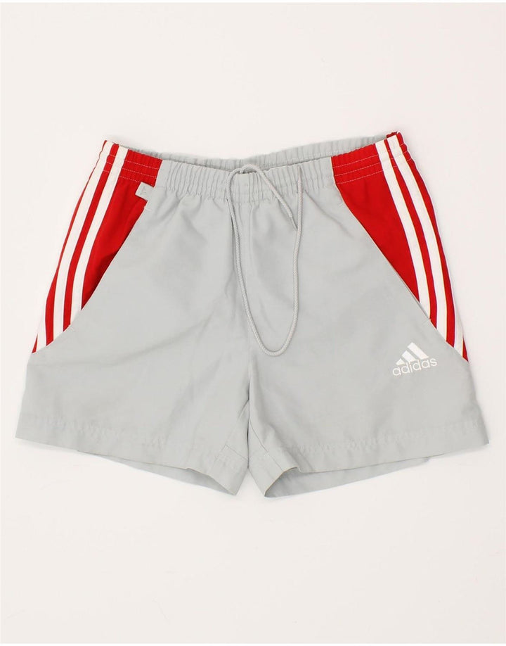 ADIDAS Boys Sport Shorts 9-10 Years Grey Colourblock Polyester Vintage Adidas and Second-Hand Adidas from Messina Hembry 