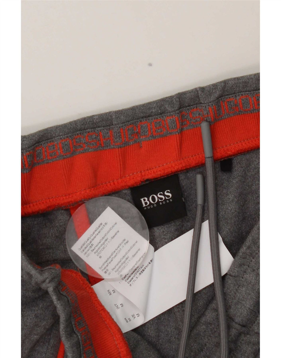 Hugo Boss Мужские спортивные брюки с графическим рисунком Средне-серые хлопковые брюки