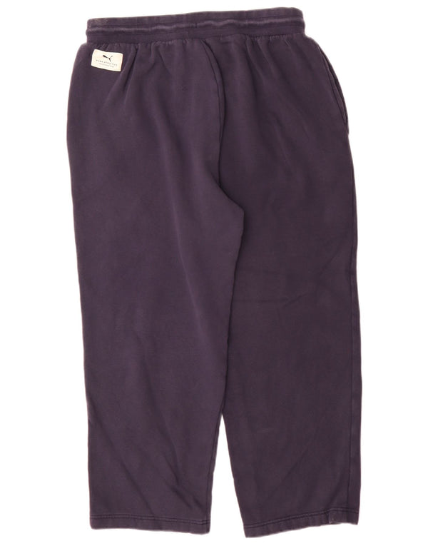 Puma Womens Tracksuit Trousers Large Navy Blue Cotton