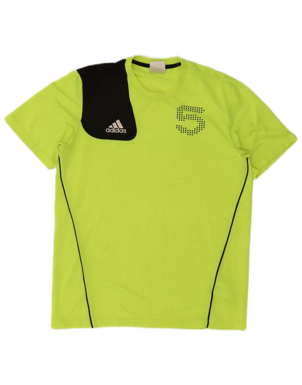 Adidas Mens Graphic T-Shirt Top Medium Green Colourblock Polyester