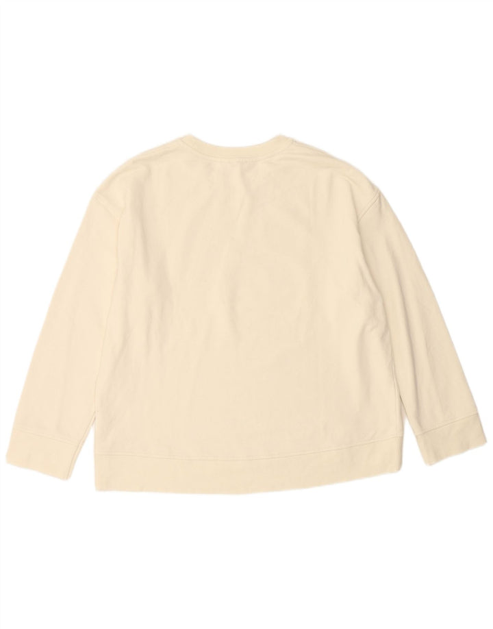 Женский джемпер оверсайз с рисунком JIGSAW, Великобритания, 16, большой, белый цвет