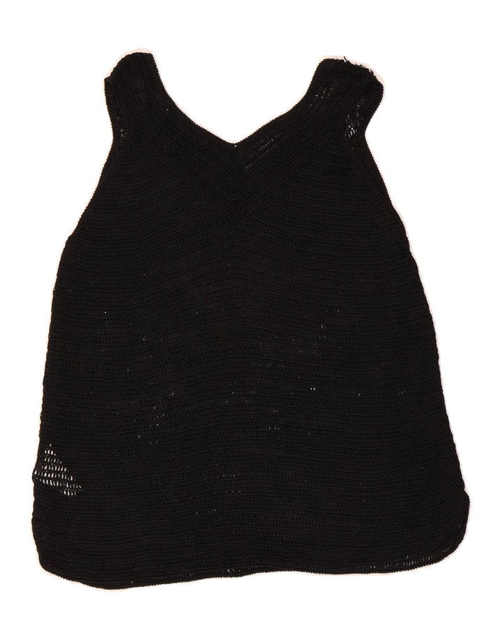 BIANCA Womens Vest Top IT 40 Small Black Viscose Vintage Bianca and Second-Hand Bianca from Messina Hembry 