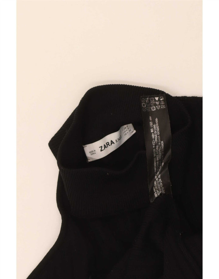 Женский укороченный топ на одно плечо Zara UK 8, маленький черный нейлон