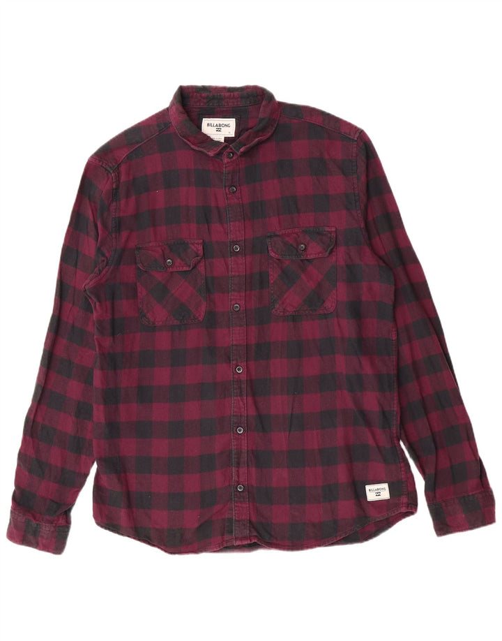 Мужская фланелевая рубашка Billabong XL, темно-бордовая, в мелкую клетку, хлопок