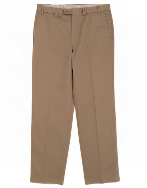 Мужские прямые костюмные брюки Marks & Spencer Blue Harbour W36 L33 бежевые