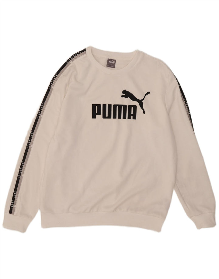 Мужской свитшот с рисунком Puma, большой белый полиэстер