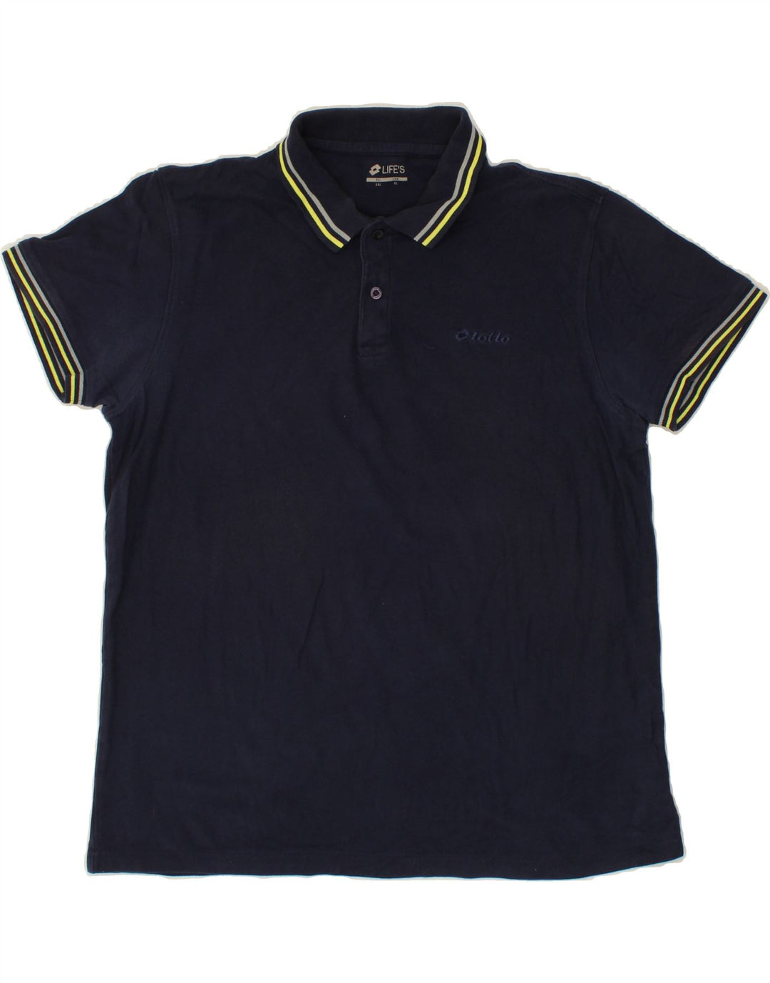 LOTTO Mens Polo Shirt XL Navy Blue Vintage Lotto and Second-Hand Lotto from Messina Hembry 