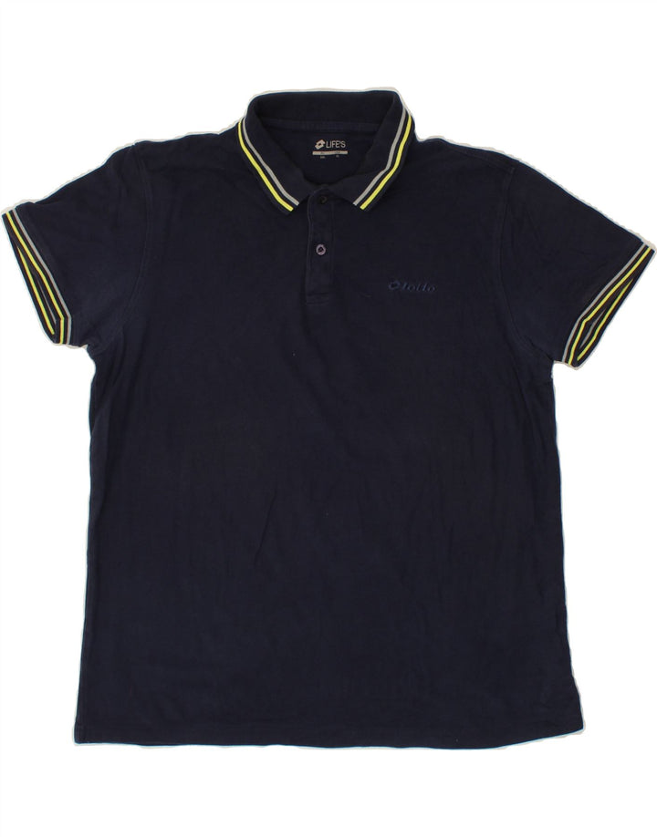 LOTTO Mens Polo Shirt XL Navy Blue Vintage Lotto and Second-Hand Lotto from Messina Hembry 
