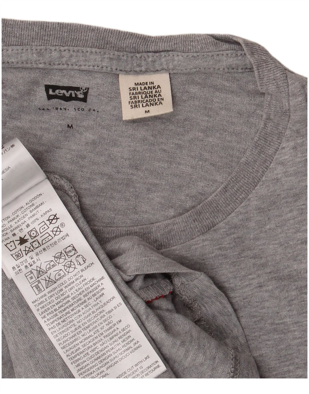 Мужская футболка с рисунком Levi's, хлопковый топ среднего серого цвета с крапинками