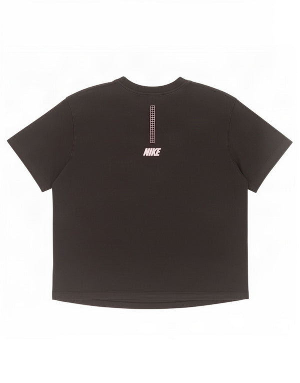 Nike Womens T-Shirt Top UK 14 Medium Black Cotton