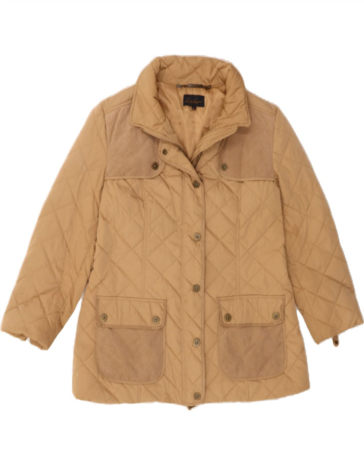 LUISA SPAGNOLI Womens Quilted Jacket UK 14 Medium Beige Polyester Vintage Luisa Spagnoli and Second-Hand Luisa Spagnoli from Messina Hembry 