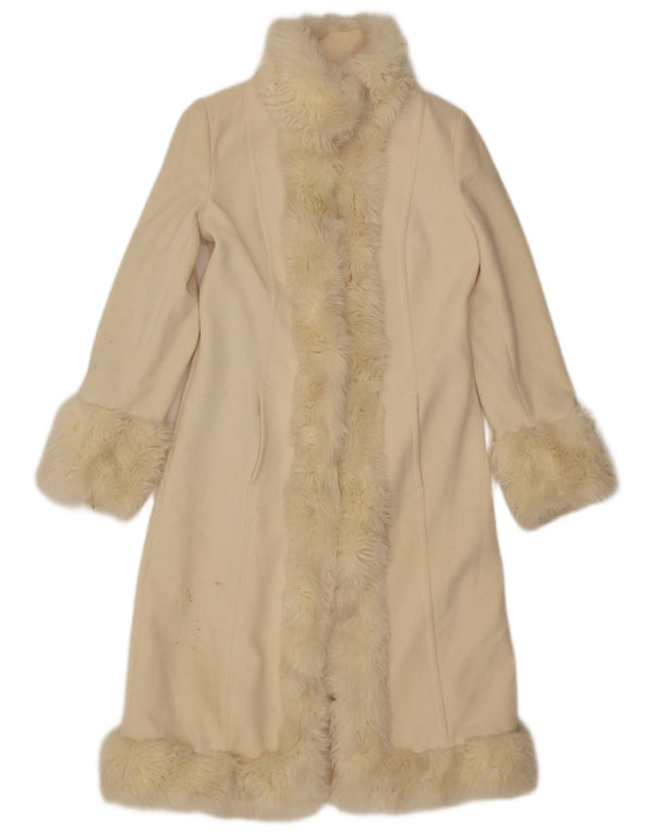 Женское пальто Zara UK 10, маленькое, бежевое, шерстяное