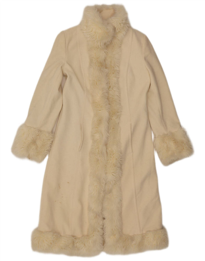 Женское пальто Zara UK 10, маленькое, бежевое, шерстяное
